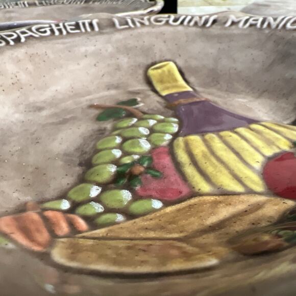 Pasta Bowl(Set of 4)-Hand-Painted Decorated-Spaghetti, Linguini, Manicotti Theme - Picture 6 of 6